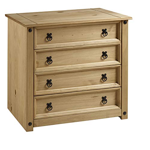Mercers Furniture Corona 4 Drawer Chest, pine, Antique Wax, 80 x 41 x