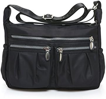 Ericoy Multi Pocket Casual Handbag Travel Bag Messenger Cross Body Bag (Black)