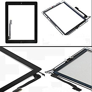 MMOBIEL Digitalizador Pantalla t  ctil frontal para iPad 4  Blanco  Incl bot  n de inicio y cable flex soporte c  mara adhesivos pre instalados kit profesional de herramientas para una f  cil instalaci  n 