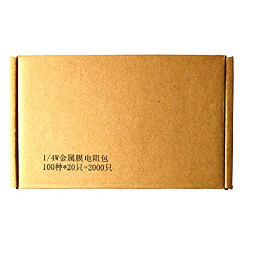 MagiDeal 2000pcs 1 Ohm – 10M-Ohm 1/4W Metal Film Widerstände Sortiment Kit Set - 7