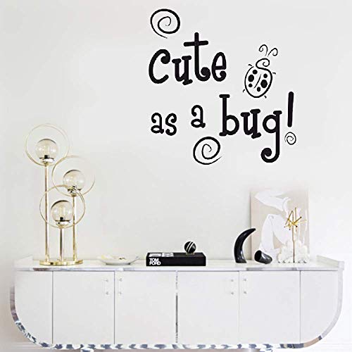 Dozili Vinyl Wall Decal Sticker Wall Art Inspirational Quotes and Saying Home Decor Decal Sticker Cute As A Bug! for Nursery Kids Room Boys Girls Room Hose Home Decoration Gift Idea 23.4" x 23.4"