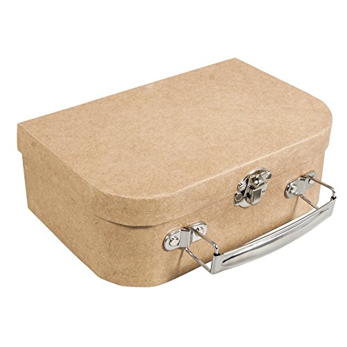 RAYHER 67204000 Pappmaché Koffer, FSC Recycled 100 Prozent mit Metall-Griff, natur, 12 x 8 x 5.5 cm - 2