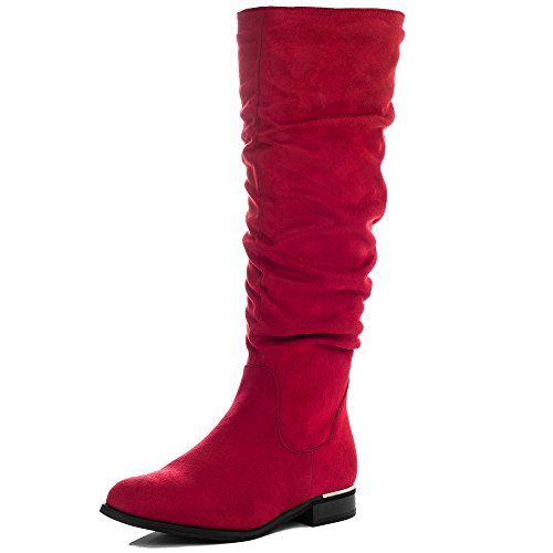red suede tall boots
