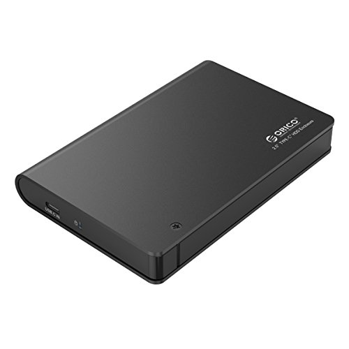 ORICO Aluminium 2,5" USB Typ C Festplattengehäuse Extern, USB 3.0, für SATA 2,5-Zoll Notebook Interne HDD und SSD von 9,5 / 12,5 mm, Werkzeugfreie Montage, Hochgeschwindigkeits 5 Gb/s, UASP Beschleunigung