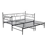 【Hochwertiges Material】Das Tagesbett ist aus Metallrahmen gefertigt, robust und haltbar. Pflegeleichte Oberfläche schutzt das Bett vor Rost.