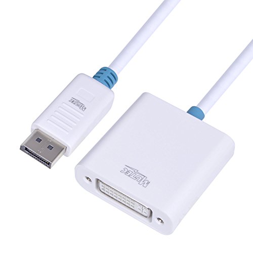 MutecPower Displayport (DP) auf DVI Video Adapter Kabel Konverter – Männlich zu weiblich – 4K Ultra HD – mit 3 Kabelbinder – Stecker auf Buchse - 3