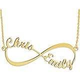 Infinity - Unendlich Namenskette，Sterling - Silber Die kette，Personalisiert mit Ihren eigenen 2 Namen