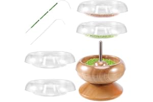 Povxlum Clay Bead Spinner Hand-Rotating Fast Beading Device Solid Wood Beading Bowl Beading Tools Bracelet Making Kit for Jewelry, Necklaces