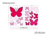 I-love-Wandtattoo WAS-10074 Kinderzimmer Wandsticker Set A4 „Pinke Schmetterlinge für Mädchen“ 20 Stück zum Kleben Wandtattoo Wandaufkleber Sticker Wanddeko - 3
