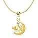 Geode Delight Allah Islamic Muslim Arabic Letter Gold Plated Locket Pendant For Men And Women RS.229.00