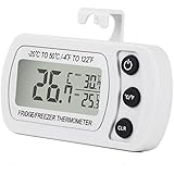 Kühlschrank-Thermometer, wasserdicht, für Kühlschrank und Gefrierschrank, Temperatur-Überwachung, leicht abzulesen, LCD-Displ