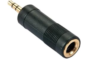 LINDY 35621 adapter jack stereo 3,5 mm męski na żeński adapter jack stereo 6,3 mm - czarny