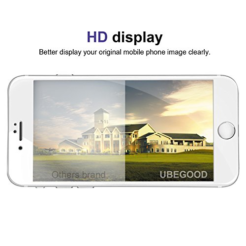 iPhone 7 Plus Schutzfolie , Ubegood [1-Pack] iPhone 7 Plus Gehärtetem Glas Ultra-klar Panzersglas 9H Hartglas Displayschutzfolie für iPhone 7 Plus (Weiß) - 6