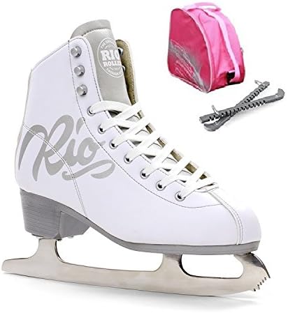 Rio Roller Script Ice Skates Package With Bag & Blade Guard - By Oli's