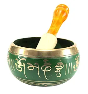 eSplanade - 4 inches - Singing Bowl Tibetan Buddhist Prayer Instrument With Striker Stick | OM Bell | OM Bowl | Meditation Bowl | Music Therapy