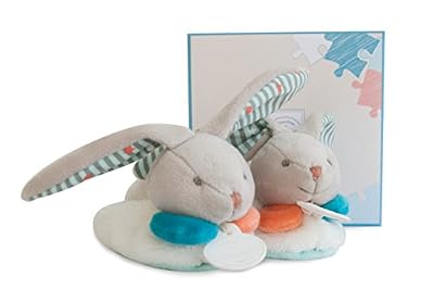 Doudou et Compagnie Lapin Happy Chaussons avec Hochet