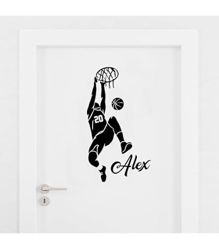 Bluelover 40X90Cm Gioca Pallacanestro Adesivi Murali Removibili Sport Pallacanestro Stickers Casa Il Ragazzo Autoadesivo della Stanza della Decorazione della Parete