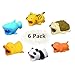 Produktbild Ansellf Kabel Bites, Saver Kabel Bite Displayschutzfolie Zubehör für Telefon Kabel, Handy und Ladegerät 6 Stück Niedliche Tiere (Panda/Hund/Ente/Tiger/Igel/Shark)