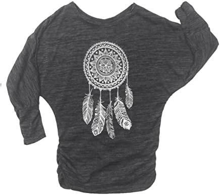 Batwing Sleeves Dreamcatcher Sweatshirt Top in Grey Blue or Green 10-14 (Grey)