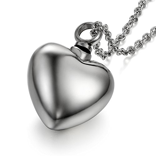 JewelryWe Foto Kette mit öffnen Herz Anhänger, Foto Medaillon zum Öffnen Photo Bilder Amulett Kette Geschenk für Damen Mädchen