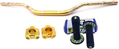 JHMOTO 1 1/8 Handlebars 28MM Pro Taper Fat Bars Grips CNC Bar Risers Bar Pad For Dirt Bike Pit Bike Motocross Motorcycle gold