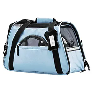 Oxgord Pet Carrier Soft Sided Cat/Dog Comfort FAA Airline Approved Travel Tote Bag - 2014 Newly Designed, Large, Mineral Blue