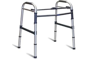 Invacare, Déambulateur Sans roulettes, Cadre de marche Pliable, Réglable en hauteur, Aluminium, Gris