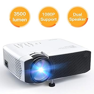 APEMAN Projecteur Mini Vidéoprojecteur, 3500 Lumen Rétroprojecteur Multimédia LED Full HD 1080P, 45000 Heures Cinéma à Domicile Divertissement, HDMI/VGA/AV/TF/USB, Compatible avec TV Stick, Chromecast