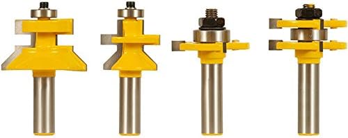 AKUTA 1/2" Shank Line knife 4 Bit Tongue &amp; Groove and V-notch Router Bit Set for Woodworking Tools