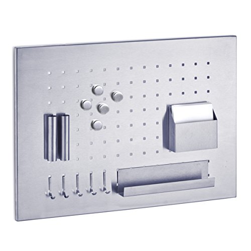 Zeller 11125 Memo-Board Edelstahl 50x35cm mit Utensilien