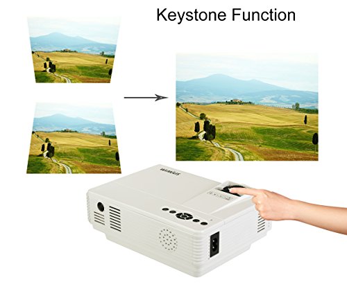 LED Projektor Mini Tragbarer Beamer Mini Projektor HD Videoprojektor Multimedia Heimkino Video Projektor mit HDMI Kabel unterstützt AV/ VGA/ USB/ SD/ HDMI WIMIUS(T3 weiß) - 7