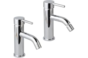 Kiamami Valentina Lot de MITIGEURS DE Salle DE Bain en Laiton CHROMÉ pour LAVABO ET Bidet | FASSA