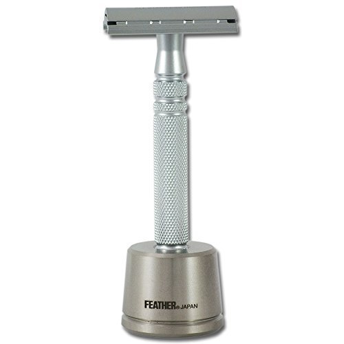 Feather AS-D2S Double Edged All Stainless Safety Razor and Stand - No Blades Included