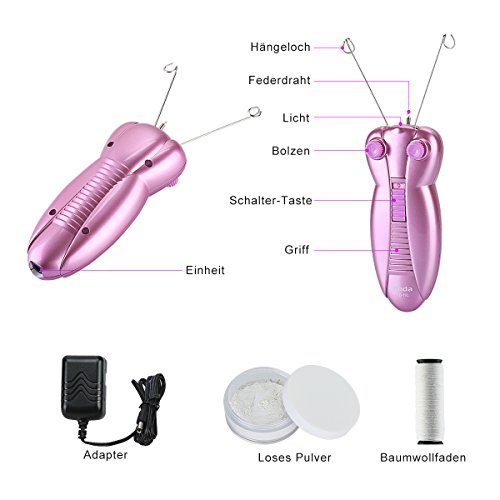 WAYCOM Damen Gesichts-Haar-Entferner Elektrische Frauen-Schönheit Epilierer Gesichts-Threading Haarentfernung Rasierer Gesicht Massager Pull Faces Delicate Device Depilation - 4