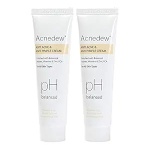 Acnedew Anti acne & anti pimple cream| Enriched with Botanical Actives| Vitamins & Zinc PCA| Paraben Free| Mineral Oil Free| Formaldehyde Free| For All Skin Types (Pack of 2)