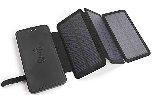 LONDON FAB - Panel Solar inalámbrico Plegable de Peso Ligero, 20000 mAh para Camping
