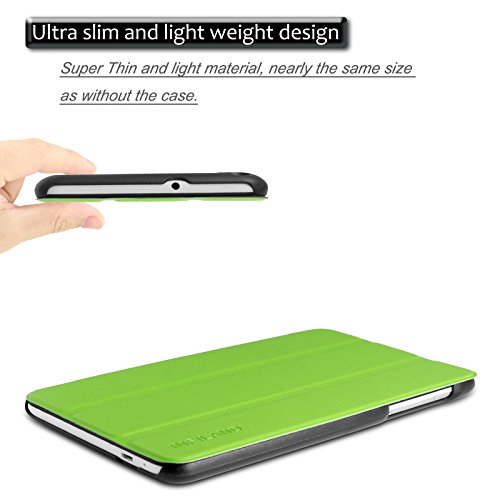 Infiland Huawei MediaPad T1-701W Hülle Case-Ultra Dünn Tri-Fold Muschel PU Leder Ultra Schlank Superleicht Ständer Shell Cover Schutzhülle Etui Tasche für Huawei MediaPad T1-701W 8GB (7.0 Zoll) Tablet-PC(Grün) - 5