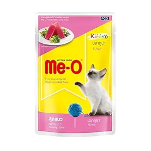 ME-O Pouch Wet CAT Food Kitten Tuna Flavour 80 G Pack of 12