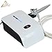 Produktbild Profi AirBrush Set Carry IV-TC Weiß- Airbrush Kompressor mit Sensor-Touch-Control-Technologie für Airbrushfarben Airbrushpistole Single Action mit 0,4mm Nadel-/Düsen-mit Farbbehälter