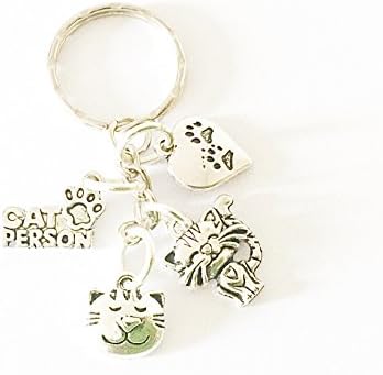 Gifts At Dawn Cat Keyring/Bag charm Gift Tibetan silver Cat Person