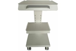 FLIUYR Schönheits-Laufkatze 410x360x770mm - Multifunktions Medical Trolley mit 3 Steckdosen - Rollwagen Medizinisch Tragbar GeräTewagen Zahnarzt Dental Trolley Cart 3 BöDen Weiß