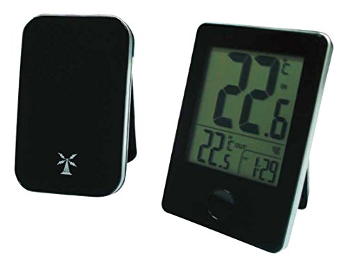 Otio 936066 Thermometer innen/außen, kabellos, 60 m, Schwarz