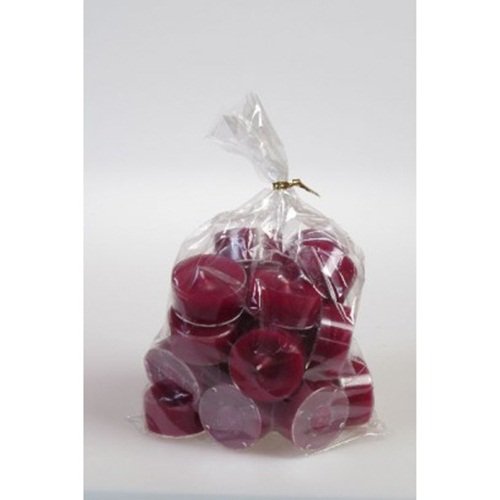 20 original Dänische Teelichter ohne Duft im Acryl-Cup farbig durchgefärbt bordeaux