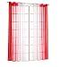 Produktbild 7Morning 2er-Pack Oesenvorhang Oesenschal Oesen Gardine Schlanfen-Vorhang Dekoschal BxH 140x225cm Rot & Weiss