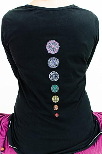 YogamastiWomen's Organic Chakra Yoga Top Black UK (12-14)
