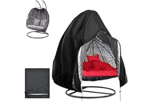 Hängesessel Schutzhülle, longziming groß Abdeckung für Hängesessel Oxford Wasserdicht, Winddicht, UV-Beständiges, 420D mit PVC-Überzug, Kordelzug Schwarz (200 x 230 cm)