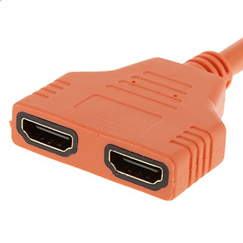 Generic 30cm 1080p Dual HDMI-Anschluss Adapter Männlichen Zu Weiblichen 1in 2-Splitter Kabel-Adapter Für TV – Orange - 4