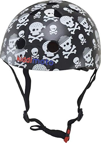 KIDDIMOTO- Skullz S Piccolo Casco para niños, Color Negro, S (48-53 cm) (KMH043S)
