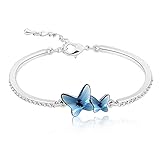 Yellow Chimes Swarovski Elements Blue Sterling-Silver Kaada Bracelet For Women