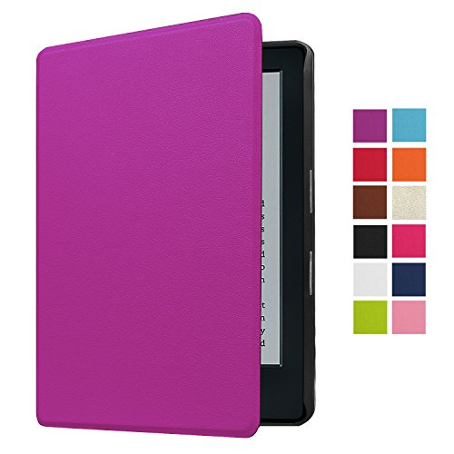 IVSO Ultra Schlank Ständer Slim Leder zubehör Schutzhülle mit Automatischem Schlaf Funktion für Neue Kindle eReader, 15,2 cm 6 Zoll (8. Generation – 2016 Modell) perfekt geeignet,Lila - 3